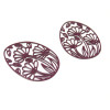 Estampes pendentif filigrane Fleurs Zen, Sakura Aubergine 30 par 24mm