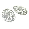 Estampes pendentif filigrane Fleurs Zen, Sakura Argent Vif 30 par 24mm