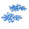 Estampes pendentif filigrane Grappe de Fleurs Bleu Roi 35 par 16mm