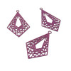Estampes pendentif filigrane Chandeliers Losange Pourpre 19 par 32mm