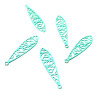 AE118008 Lot de 6 Estampes pendentif filigrane Goutte oblong ajourée Bleu 5 par 22mm