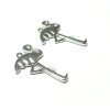 PS1192453 PAX 5 pendentifs breloque FLAMANT ROSE metal ARGENT ANTIQUE