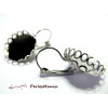 10 Supports de Boucle d'oreille dormeuse 12mm VAGUE ARGENT PLATINE ref 25026