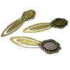 1 Support MARQUE PAGE FLEURI 13 par 18mm Bronze ( S1139837 ) pour cabochon, DIY