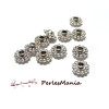 pendentifs perles intercalaire style fleur 9mm H736 VIEIL ARGENT breloques DIY