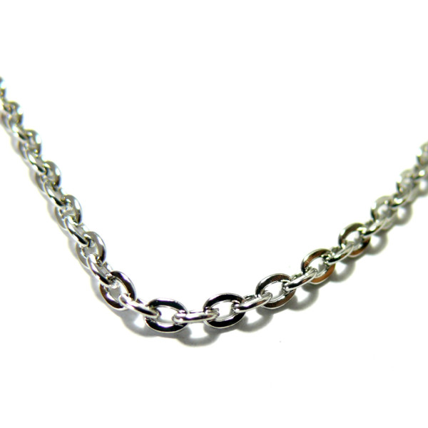 Chaine maille Forçat metal couleur Argent Platine 3 par 2mm