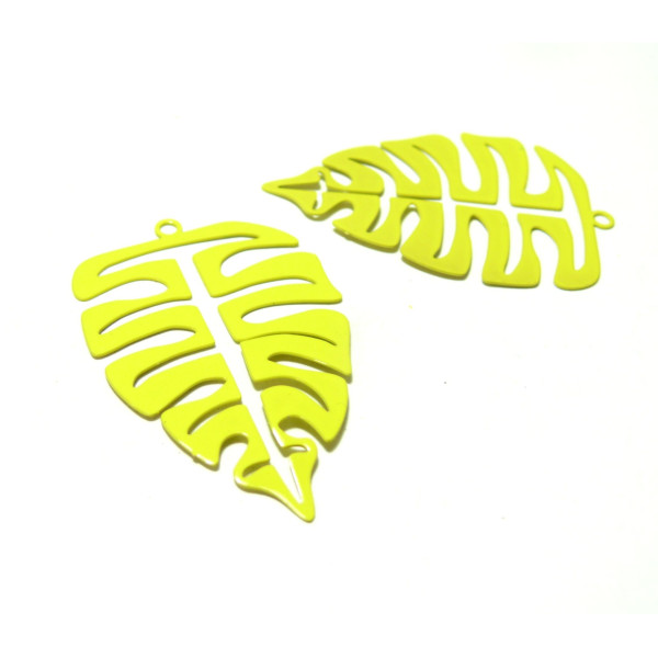 Estampes pendentif Grande Feuille Montserrat Jaune de 43mm