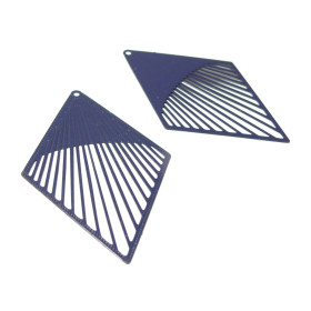 Estampes pendentif filigrane Grand Losange Gris Violet 38 par 61mm