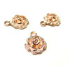 Pendentifs Fleur, métal couleur Or Rose