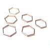 PS110117609 PAX 50 pendentifs connecteur Hexagone 12mm métal couleur Or Rose