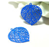 Estampes pendentif filigrane Feuille Bleu 25 par 26mm