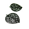 Estampes pendentif filigrane Feuille Noire 25 par 26mmm