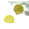 Estampes pendentif filigrane Feuille Jaune 25 par 26mm