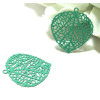 Estampes pendentif filigrane Feuille Vert Pastel 25 par 26mm