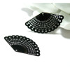 Estampes pendentif filigrane Eventail Flamenco Noir 22 par 39mm