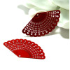 Estampes pendentif filigrane Eventail Flamenco Rouge 22 par 39mm