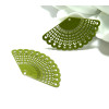 Estampes pendentif filigrane Eventail Flamenco Vert Kaki 22 par 39mm