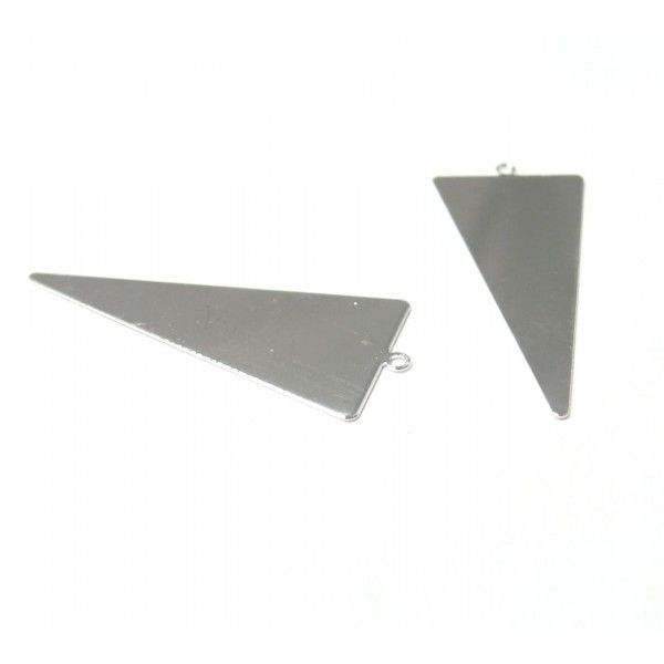 170929160454 PAX 10 pendentifs Triangle qualité Laiton Couleur Argent Vif