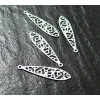 AE118008 Lot de 6 Estampes pendentif filigrane Goutte oblong ajourÃ©e Vert d'eau 5 par 22mm