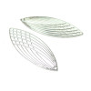 Estampes, pendentif filigrane Grand Ovale Oblong 15 par 40mm, métal finition Argent Vif