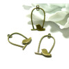 PAX 20 pendentifs oiseau 3D biface BRONZE PS1124548