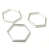 Pendentifs connecteur Hexagone 23mm métal couleur Argent Vif