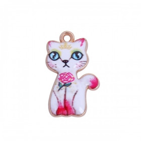 pendentifs émaillés Chat Japonais