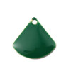 Sequins médaillons émaillés Éventail 13 par 12mm Vert foncé sur une base en métal doré