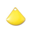 Sequins médaillons émaillés Eventail 13 par 12mm Jaune sur une base en métal doré