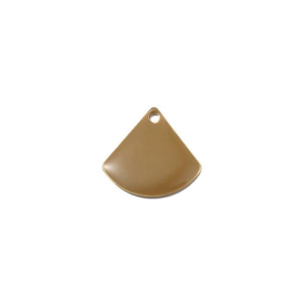 Sequins Médaillons Émaillés Eventail 13x12mm Beige – Métal Doré
