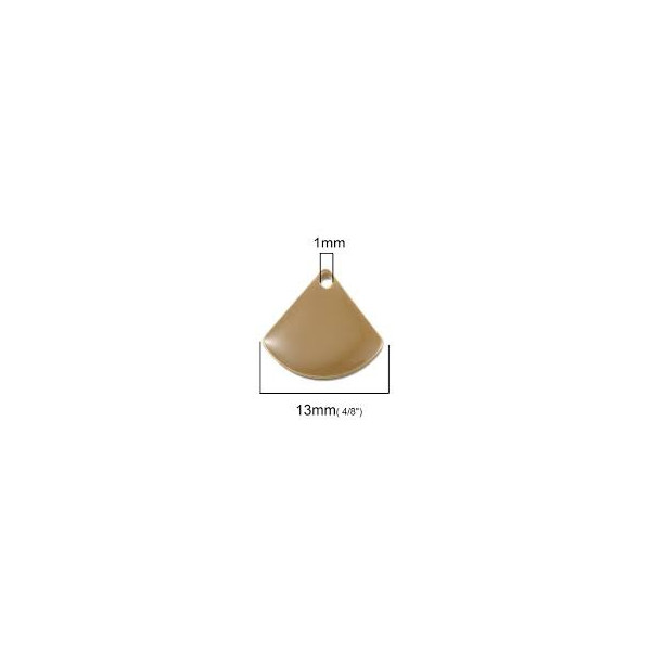 Sequins Médaillons Émaillés Eventail 13x12mm Beige – Métal Doré