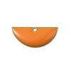Sequins Médaillons Résine Émaillée Biface Demi Cercle Orange 18x8mm