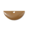 Sequins Médaillons Résine Émaillée Biface Demi-Cercle Beige 18x8mm
