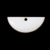 Sequins médaillons résine style émaillés Biface Demi Cercle Blanc 18 par 8mm sur une base en métal dore
