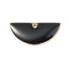 sequins médaillons résine style émaillés Biface Demi Cercle Noir 18 par 8mm sur une base en métal dore