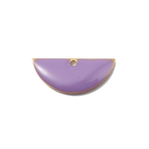 Sequins Médaillons Résine Biface Demi-Cercle Parme 18x8mm