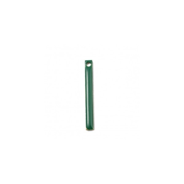 sequins médaillons résine style émaillés Biface Tige rectangle Vert Foncé 28 par 3mm sur une base en métal dore