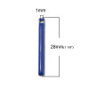 sequins médaillons résine style émaillés Biface Tige rectangle Bleu Roi 28 par 3mm sur une base en métal dore
