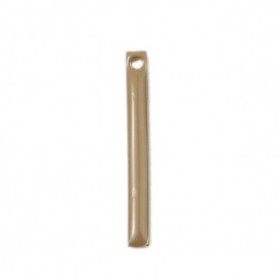 sequins médaillons résine style émaillés Biface Tige rectangle Beige 28 par 3mm sur une base en métal dore