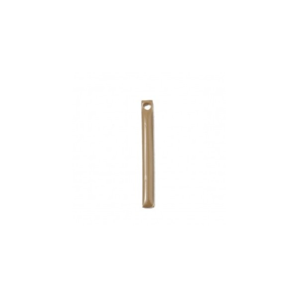 sequins médaillons résine style émaillés Biface Tige rectangle Beige 28 par 3mm sur une base en métal dore