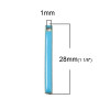 sequins médaillons résine style émaillés Biface Tige rectangle Bleu 28 par 3mm sur une base en métal dore