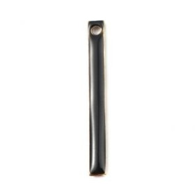 Sequins médaillons résine style émaillés Biface Tige rectangle Noir 28 par 3mm sur une base en métal dore