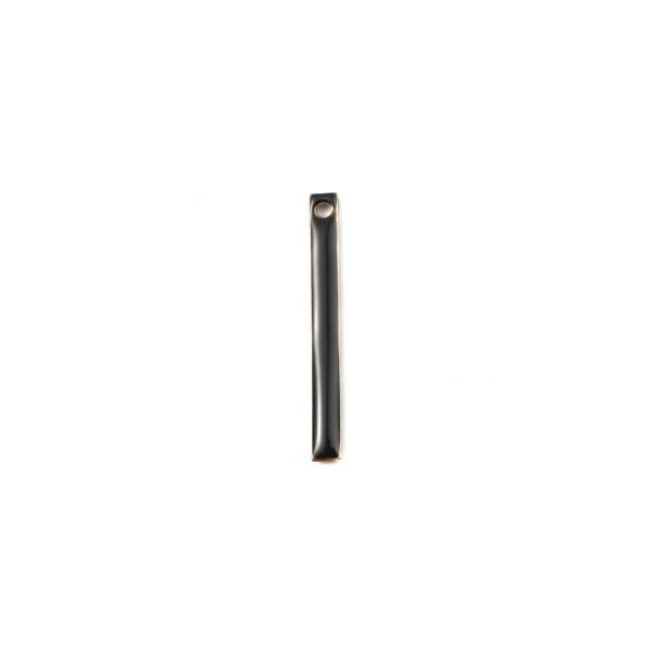 Sequins médaillons résine style émaillés Biface Tige rectangle Noir 28 par 3mm sur une base en métal dore
