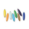 PS110140807 PAX 4 sequins médaillons résine style émaillés Biface Oblong Bleu Pastel 20 par 5mm 