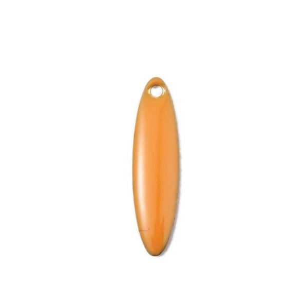 Sequins Médaillons Biface Oblong 20x5mm Résine Émaillée Orange Métal Doré