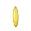 Sequins médaillons résine style émaillés Biface Oblong Jaune 20 par 5mm  sur une base en métal dore