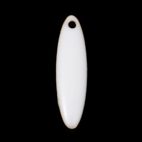 Sequins Médaillons Biface Oblong 20x5mm Résine Émaillée Blanc sur Métal Doré
