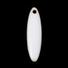 Sequins Médaillons Biface Oblong 20x5mm Résine Émaillée Blanc sur Métal Doré