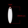 Sequins Médaillons Biface Oblong 20x5mm Résine Émaillée Blanc sur Métal Doré