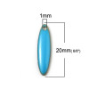 Sequins Médaillons Biface Oblong 20x5mm Bleu Résine Émaillée Base Métal Doré